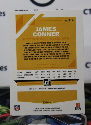 2019 PANINI DONRUSS JAMES CONNER # 214 NFL PITTSBURGH STEELERS GRIDIRON CARD