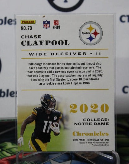2020 PANINI CHRONICLES CHASE CLAYPOOL # 79 NFL PITTSBURGH STEELERS GRIDIRON CARD