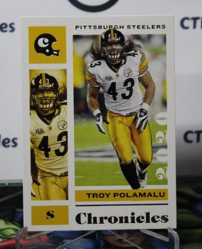 2020 PANINI CHRONICLES TROY POLAMALU # 82 NFL PITTSBURGH STEELERS GRIDIRON CARD