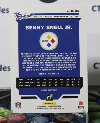 2019 PANINI DONRUSS BENNY SNELL JR. # TR-35 ROOKIE NFL PITTSBURGH STEELERS GRIDIRON CARD