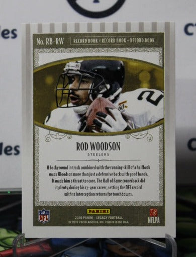 2019 PANINI LEGACY ROD WOODSON # RB-RW RECORD BOOK NFL PITTSBURGH STEELERS GRIDIRON CARD