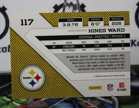 2010 PANINI THREADSK HINES WARD # 117 NFL PITTSBURGH STEELERS GRIDIRON CARD