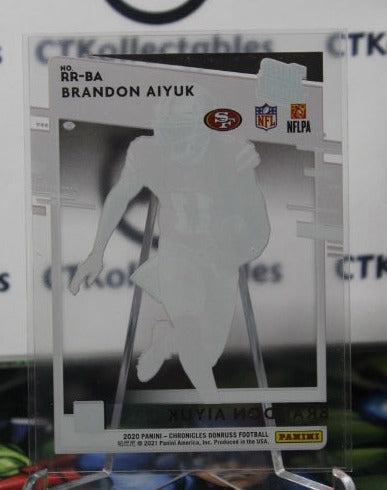 2020 PANINI CHRONICLES DONDRUSS BRANDON AIYUK # RR-BA RATED ROOKIE NFL SAN FRANCISCO 49ERS GRIDIRON CARD