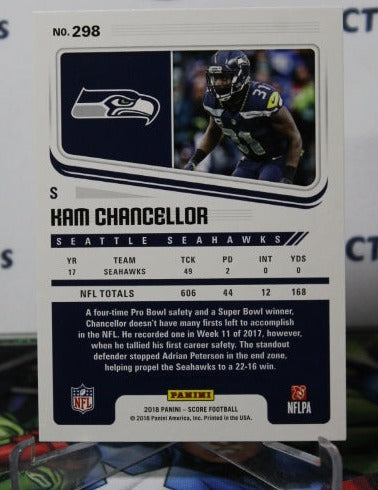 2018 SCORE HAM CHANCELLOR # 298 NFL SEATTLE SEAHAWKS GRIDIRON CARD