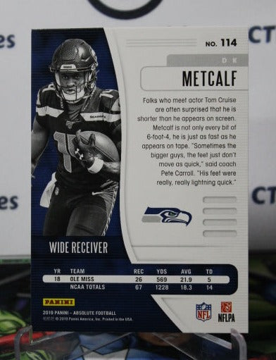 2019 PANINI ABSOLUTE D K METCALF # 114 ROOKIE NFL SEATTLE SEAHAWKS GRIDIRON CARD