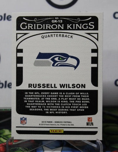 2019 PANINI DONRUSS RUSSELL WILSON # GK-13 GRIDIRON KINGS NFL SEATTLE SEAHAWKS GRIDIRON CARD