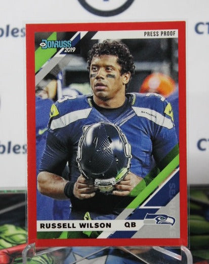 2019 PANINI DONRUSS RUSSELL WILSON # 227 PRESS PROOF RED NFL SEATTLE SEAHAWKS GRIDIRON CARD