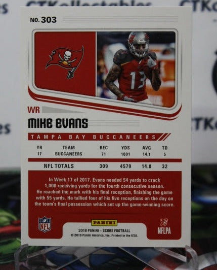 2018 PANINI SCORE MIKE EVANS # 303 NFL TAMPA BAY BUCCANEERS GRIDIRON CARD