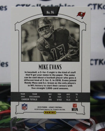 2019 PANINI LEGACY MIKE EVANS # 94 NFL TAMPA BAY BUCCANEERS GRIDIRON CARD