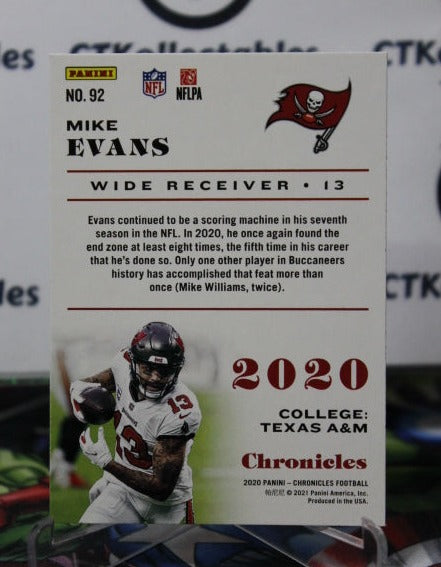 2020 PANINI CHRONICLES MIKE EVANS # 92 NFL TAMPA BAY BUCCANEERS GRIDIRON CARD