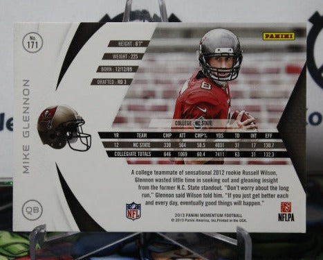 2013 PANINI MOMENTUM MIKE GLENNON # 171 ROOKIE NFL TAMPA BAY BUCCANEERS GRIDIRON CARD