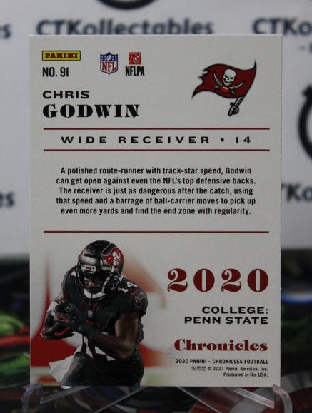 2020 PANINI CHRONICLES CHRIS GODWIN # 91 NFL TAMPA BAY BUCCANEERS GRIDIRON CARD