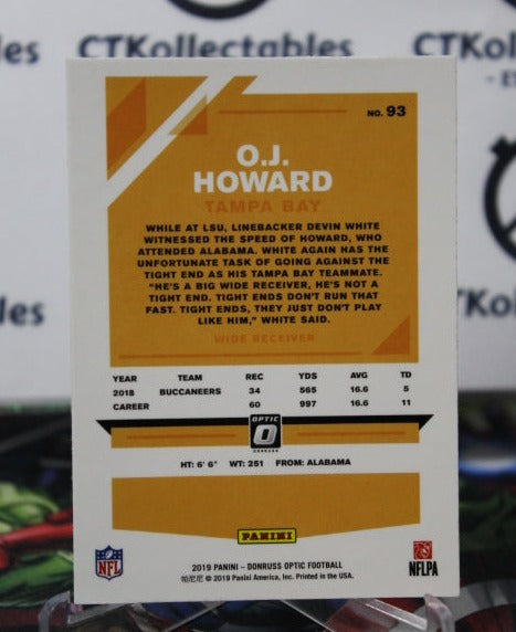 2019 PANINI DONRUSS OPTIC O.J. HOWARD # 93 NFL TAMPA BAY BUCCANEERS GRIDIRON CARD