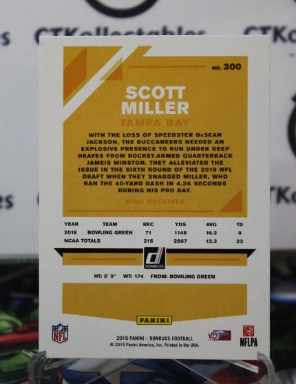 2019 PANINI DONRUSS SCOTT MILLER # 300 ROOKIE NFL TAMPA BAY BUCCANEERS GRIDIRON CARD