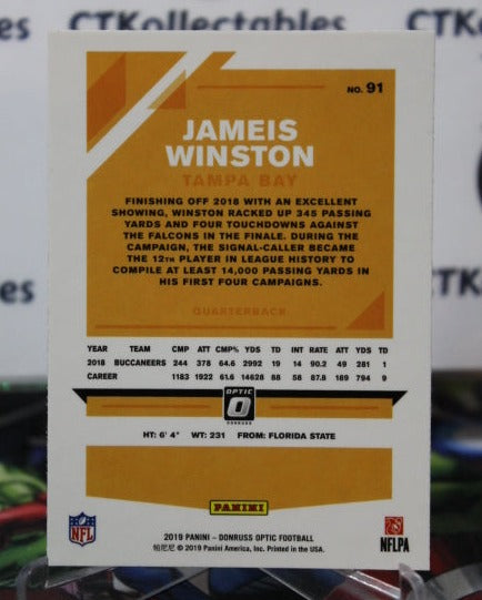 2019 PANINI DONRUSS OPTIC JAMEIS WINSTON # 91 NFL TAMPA BAY BUCCANEERS GRIDIRON CARD