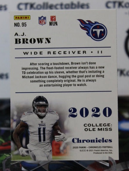 2020 PANINI CHRONICLES A.J. BROWN # 95 NFL TENNESSEE TITANS GRIDIRON CARD