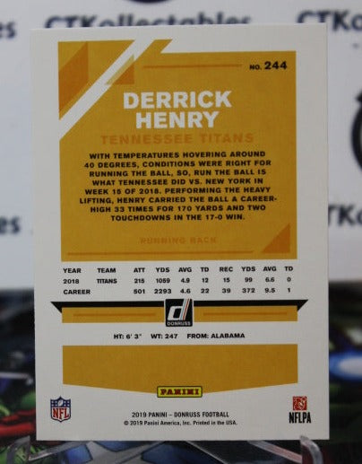 2019 PANINI DONRUSS DERRICK HENRY # 244 NFL TENNESSEE TITANS GRIDIRON CARD