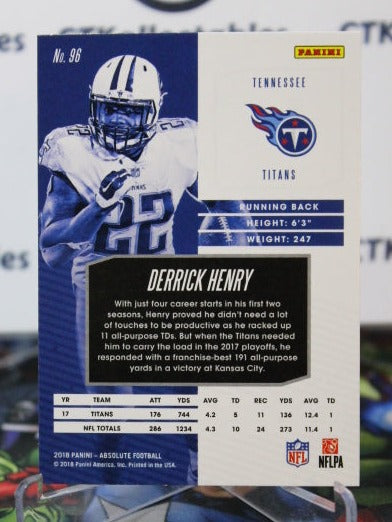 2018 PANINI ABSOLUTE DERRICK HENRY # 96 NFL TENNESSEE TITANS GRIDIRON CARD