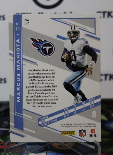 2018 PANINI DONRUSS ELITE MARCUS MARIOTA # 52 NFL TENNESSEE TITANS GRIDIRON CARD