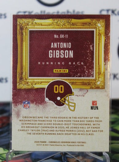 2020 PANINI CHRONICLES GRIDIRON KINGS ANTONIO GIBSON # GK-11 ROOKIE NFL WASHINGTON REDSKINS GRIDIRON CARD