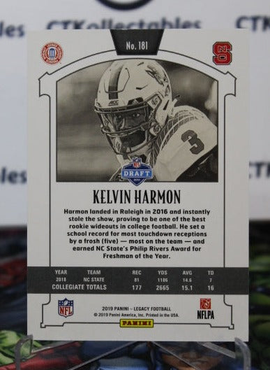 2019 PANINI LEGACY KELVIN HARMON # 181 ROOKIE RED 186/299 NFL WASHINGTON REDSKINS GRIDIRON CARD