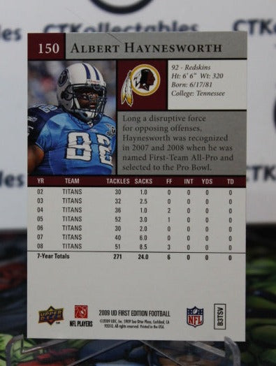 2009 UPPER DECK ALBERT HAYNESWORTH # 150 SILVER NFL WASHINGTON REDSKINS GRIDIRON CARD