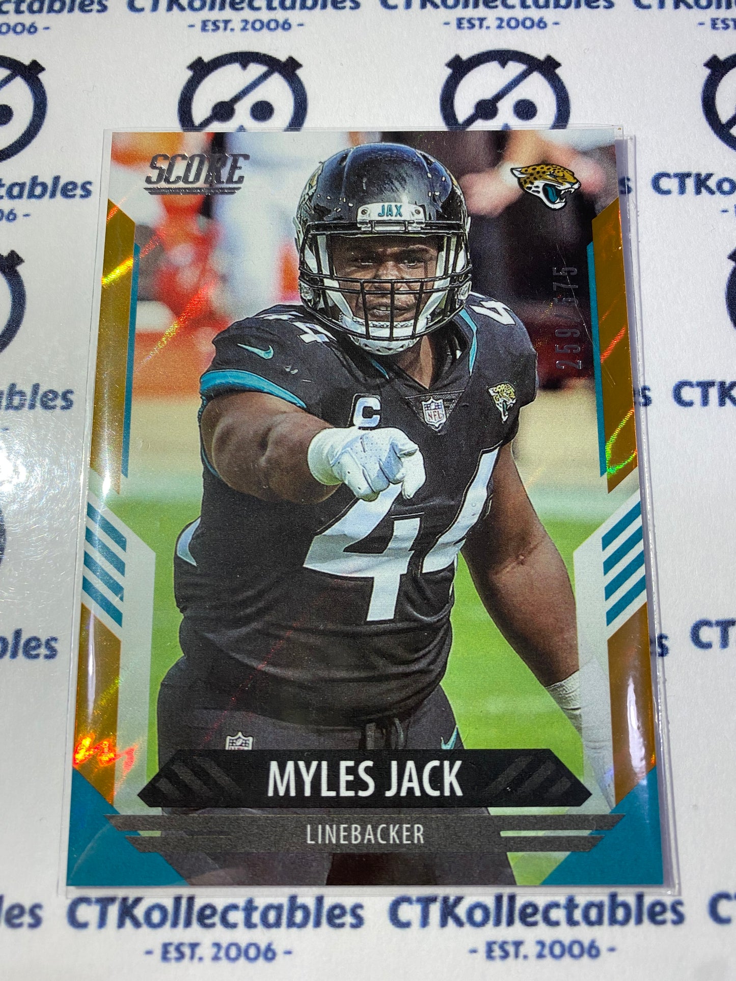 2021 NFL Score Orange Lava Myles Jack #259/575 Jaguars