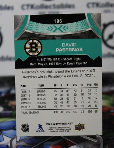 2021-22 UPPER DECK MVP DAVID PASTRNAK # 196 BOSTON BRUINS NHL HOCKEY CARD