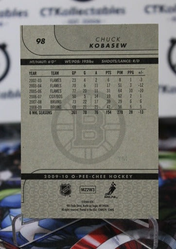 2009-10 O-PEE-CHEE CHUCK KOBASEW # 98 BOSTON BRUINS NHL HOCKEY CARD
