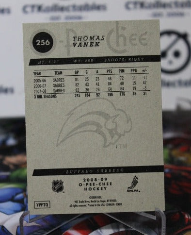 2008-09 O-PEE CHEE THOMAS VANEK # 256 BUFFALO SABRES NHL HOCKEY TRADING CARD