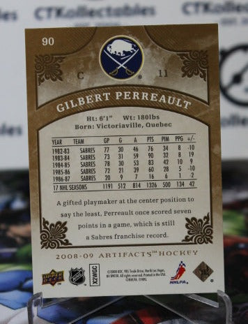 2008-09 UPPER ARTIFACTS GILBERT PERREAULT # 90 BUFFALO SABRES NHL HOCKEY TRADING CARD