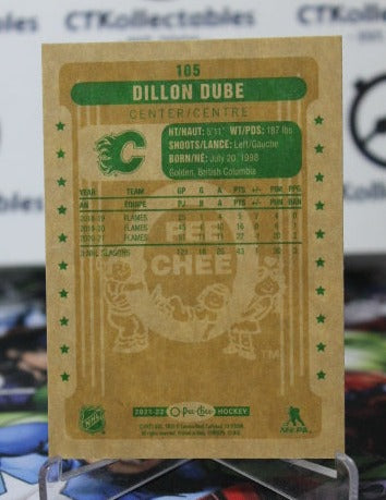 2021-22 O-PEE-CHEE DILLON DUBE # 105 RETRO HOCKEY NHL CALGARY FLAMES CARD