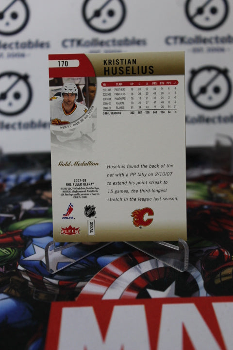2007-08 FLEER ULTRA KRISTIAN HUSELIUS # 170 HOCKEY NHL CALGARY FLAMES CARD