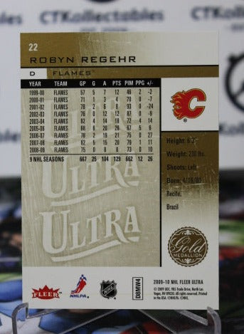 2009-10 FLEER ULTRA ROBYN REGEHR # 22 HOCKEY NHL CALGARY FLAMES CARD