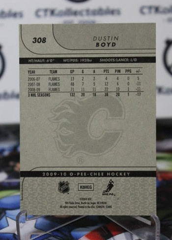 2009-10 O-PEE-CHEE DUSTIN BOYD # 308 HOCKEY NHL CALGARY FLAMES CARD