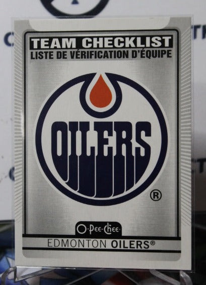 2021-22 O-PEE-CHEE OILERS TEAM CHECKLIST # 562 EDMONTON OILERS HOCKEY CARD