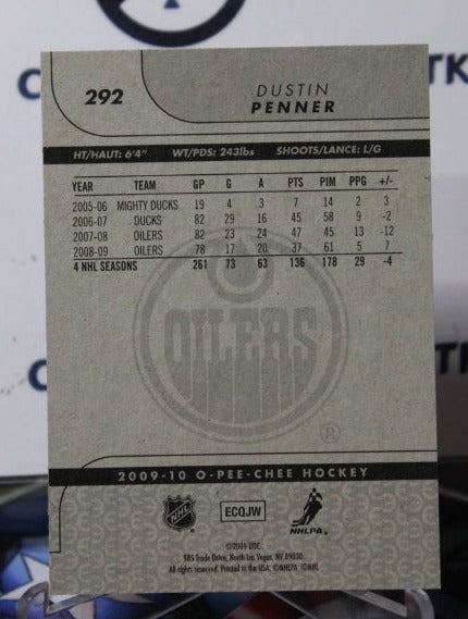 2009-10 O-PEE-CHEE DUSTIN PENNER # 292 EDMONTON OILERS HOCKEY CARD