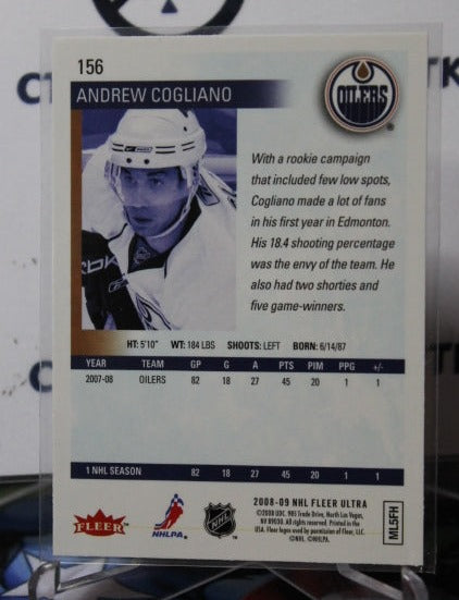 2008-09 FLEER ANDREW COGLIANO # 156 ROOKIE EDMONTON OILERS HOCKEY CARD