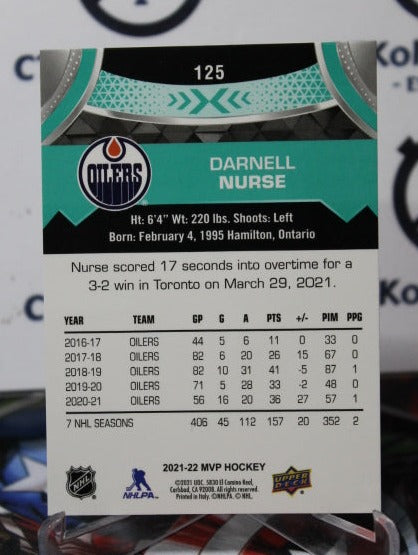 2021-22 UPPER DECK MVP DARNELL NURSE # 125 EDMONTON OILERS HOCKEY CARD