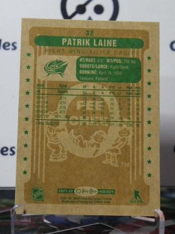 2021-22 O-PEE CHEE PATRIK LAINE # 32 COLUMBUS BLUE JACKETS NHL HOCKEY TRADING CARD