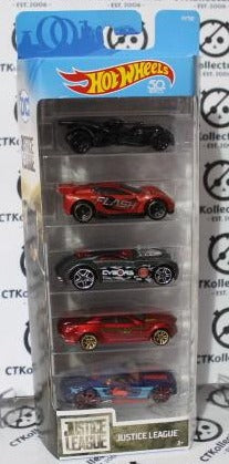 JUSTICE LEAGUE HOT WHEELS 5 CAR PACK BATMAN FLASH CYBORG WONDER WOMAN SUPERMAN DC COMICS 2017