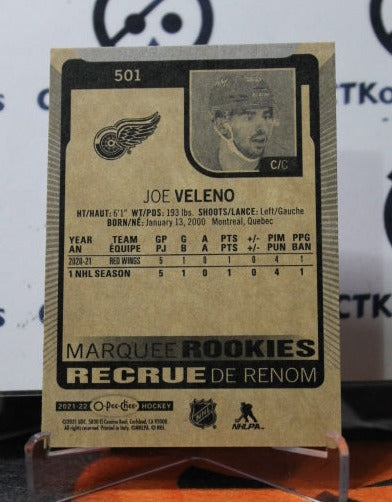 2021-22 O-PEE-CHEE JOE VELENO # 501 MARQUEE ROOKIE DETROIT RED WINGS NHL HOCKEY TRADING CARD