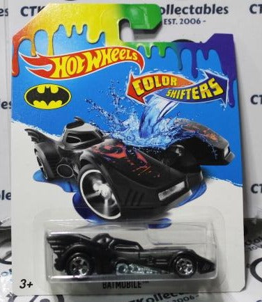 HOT WHEELS MATTEL BATMAN COLOR SHIFTERS BATMOBILE DC LONG CARD 2015