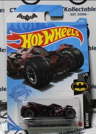HOT WHEELS MATTEL BATMAN ARKHAM KNIGHT BATMOBILE RED 1/5 DC 8/250 LONG CARD 2020
