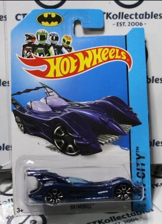 HOT WHEELS MATTEL BATMAN BATMOBILE HW CITY BLUE DC 62/250 LONG CARD 2013