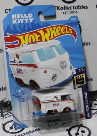 Hot Wheels Kool Kombi, [White] Hello Kitty 38/250 Screen Time 3/10