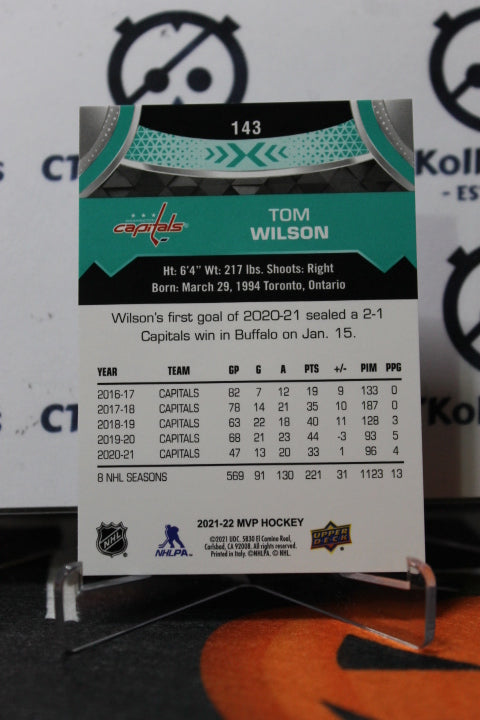 2021-22 UPPER DECK MVP TOM WILSON # 143 WASHINGTON CAPITALS HOCKEY CARD