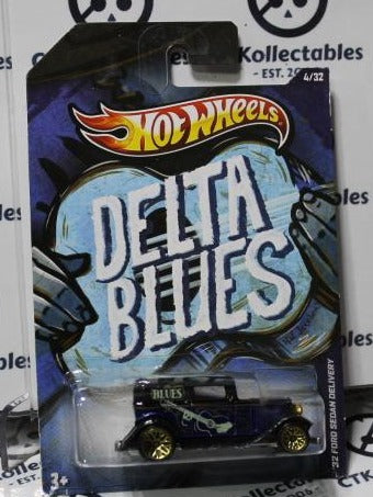 HOT WHEELS MATTEL DELTA BLUES '32 FORD SEDAN DELIVERY 4/32 LONG CARD 2012