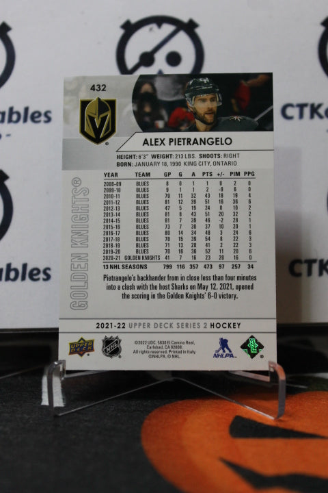 2021-22 UPPER DECK ALEX PIETRANGELO # 432 NHL GOLDEN KNIGHTS HOCKEY CARD