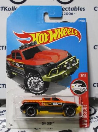 HOT WHEELS MATTEL OFF-DUTY 3/10 HW RESCUE 114/365 LONG CARD 2015